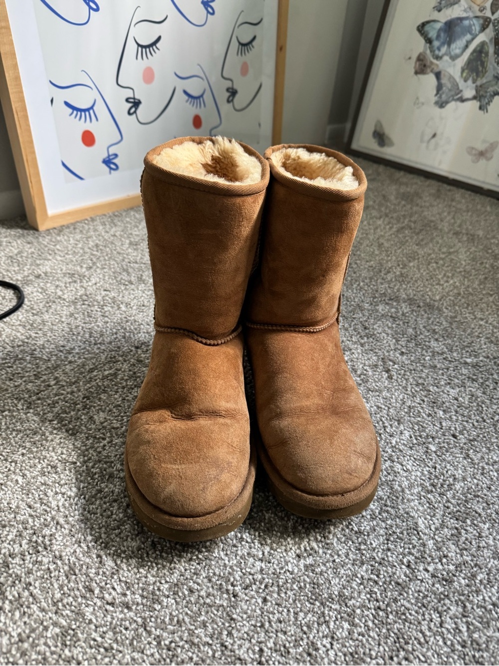 UGG Chestnut Classic Short Shearling-Lined Boots